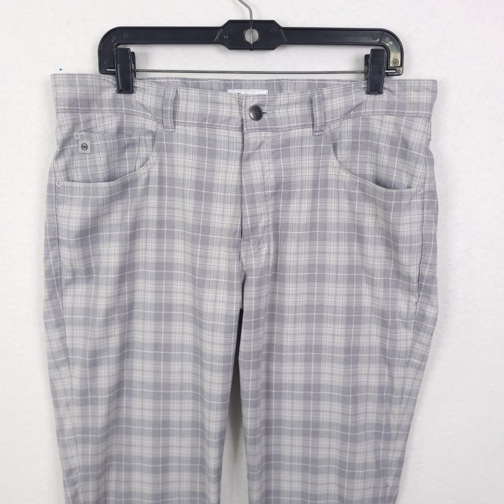 Peter Millar EB66 Pants Mens 35x32 Gray Plaid Golf Performance 5 Pocket Stretch - Picture 10 of 14